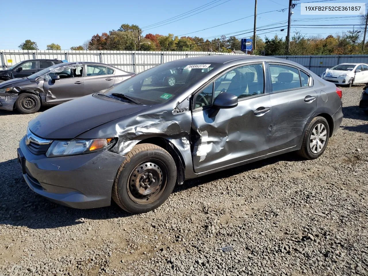 2012 Honda Civic Lx VIN: 19XFB2F52CE361857 Lot: 76886374