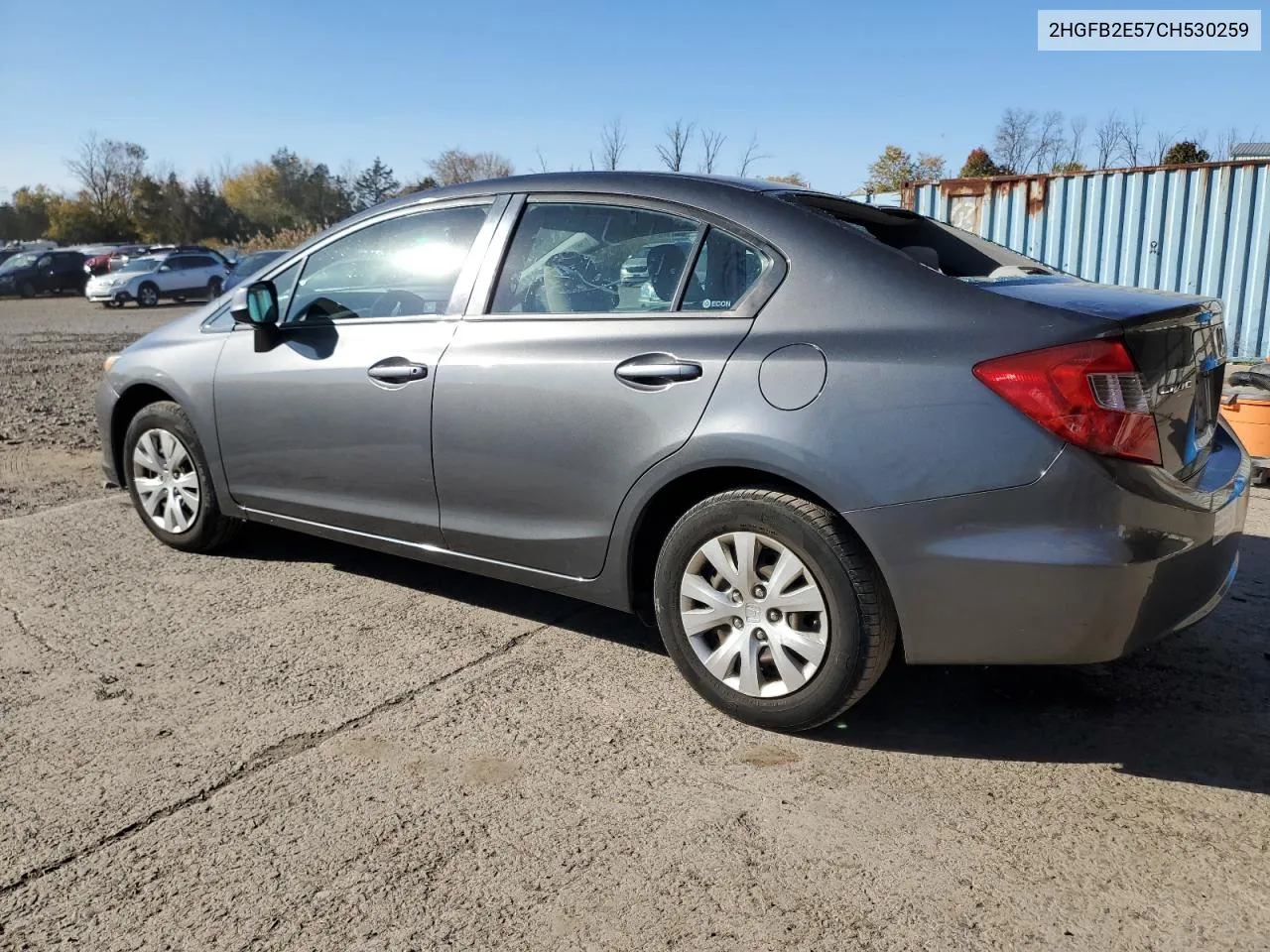 2012 Honda Civic Lx VIN: 2HGFB2E57CH530259 Lot: 76988444