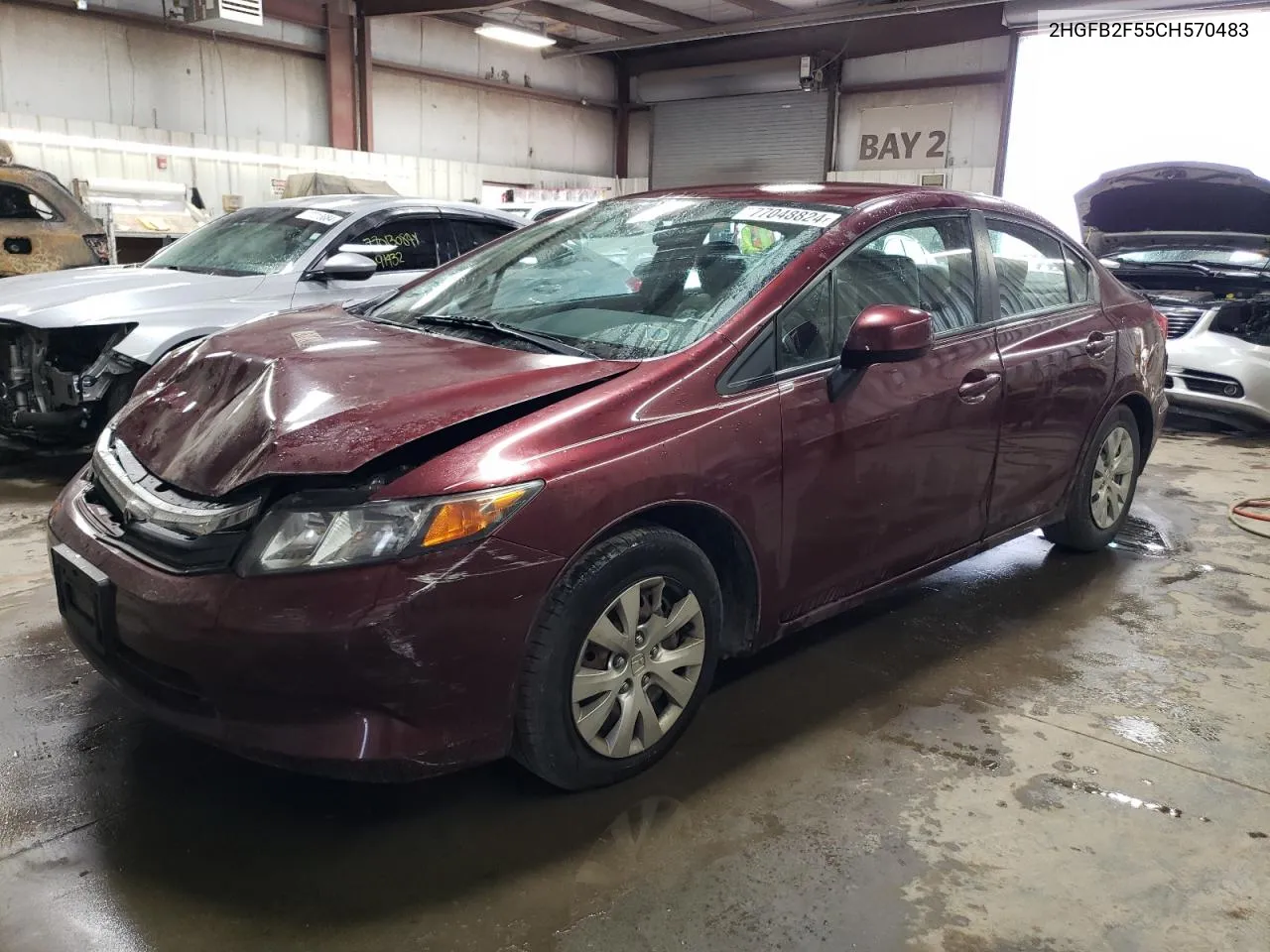 2012 Honda Civic Lx VIN: 2HGFB2F55CH570483 Lot: 77048824