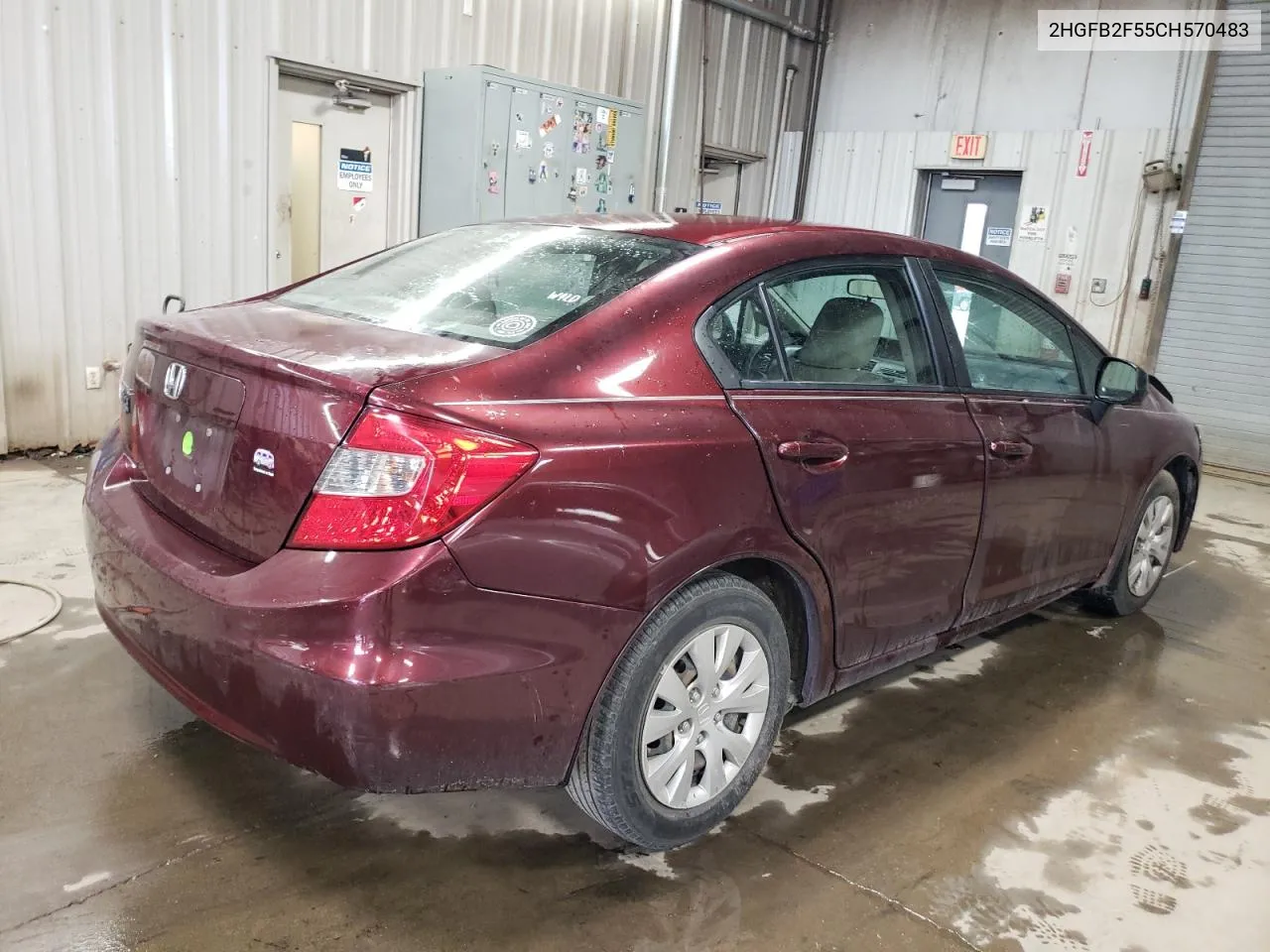 2012 Honda Civic Lx VIN: 2HGFB2F55CH570483 Lot: 77048824