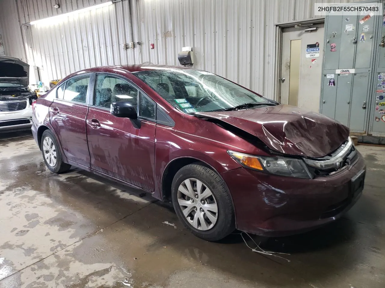 2012 Honda Civic Lx VIN: 2HGFB2F55CH570483 Lot: 77048824