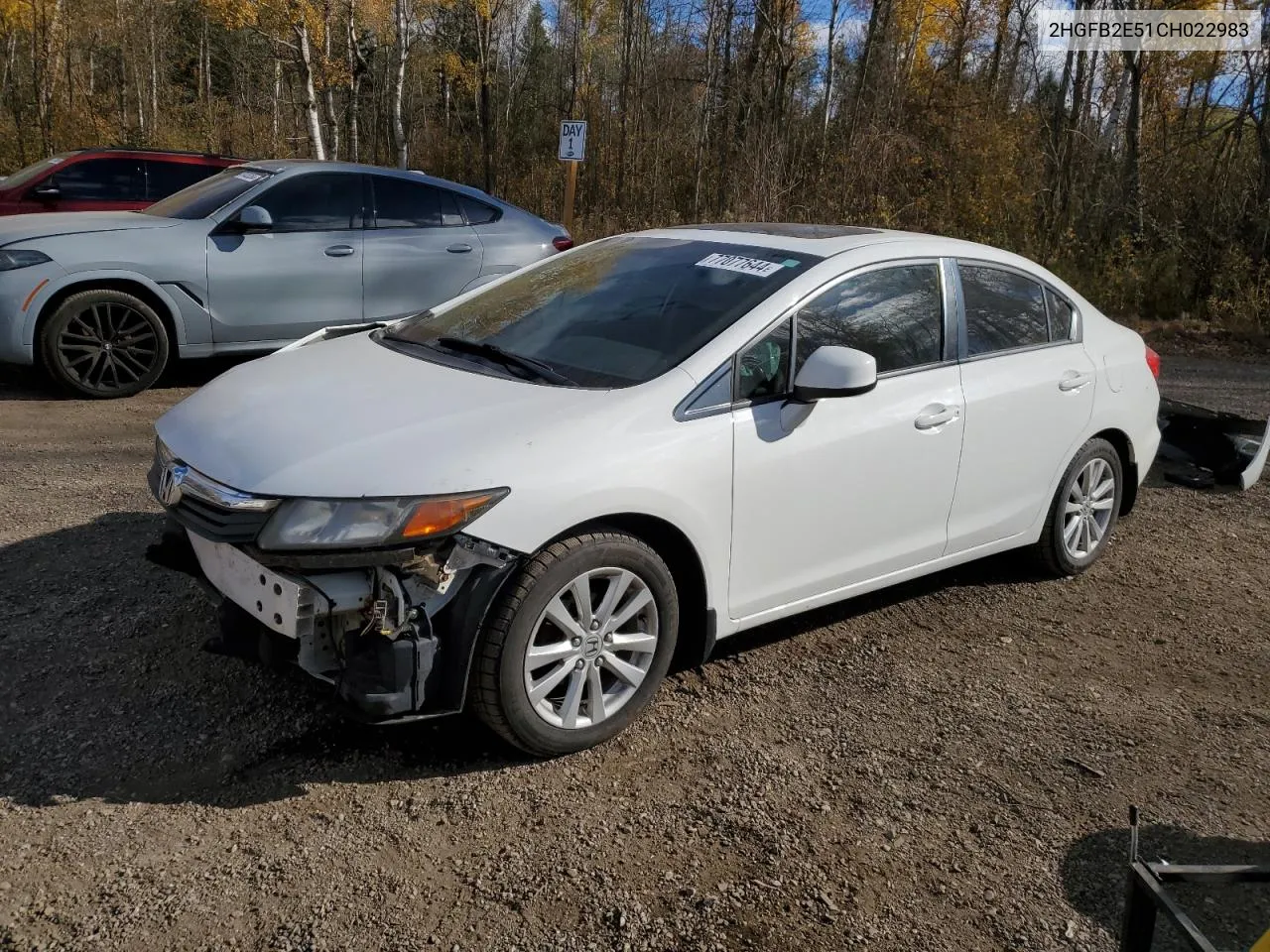 2012 Honda Civic Lx VIN: 2HGFB2E51CH022983 Lot: 77077644