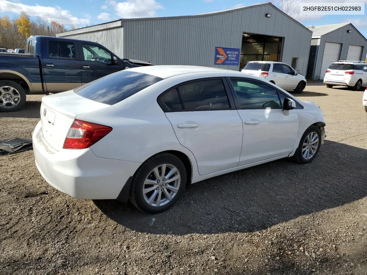 2012 Honda Civic Lx VIN: 2HGFB2E51CH022983 Lot: 77077644