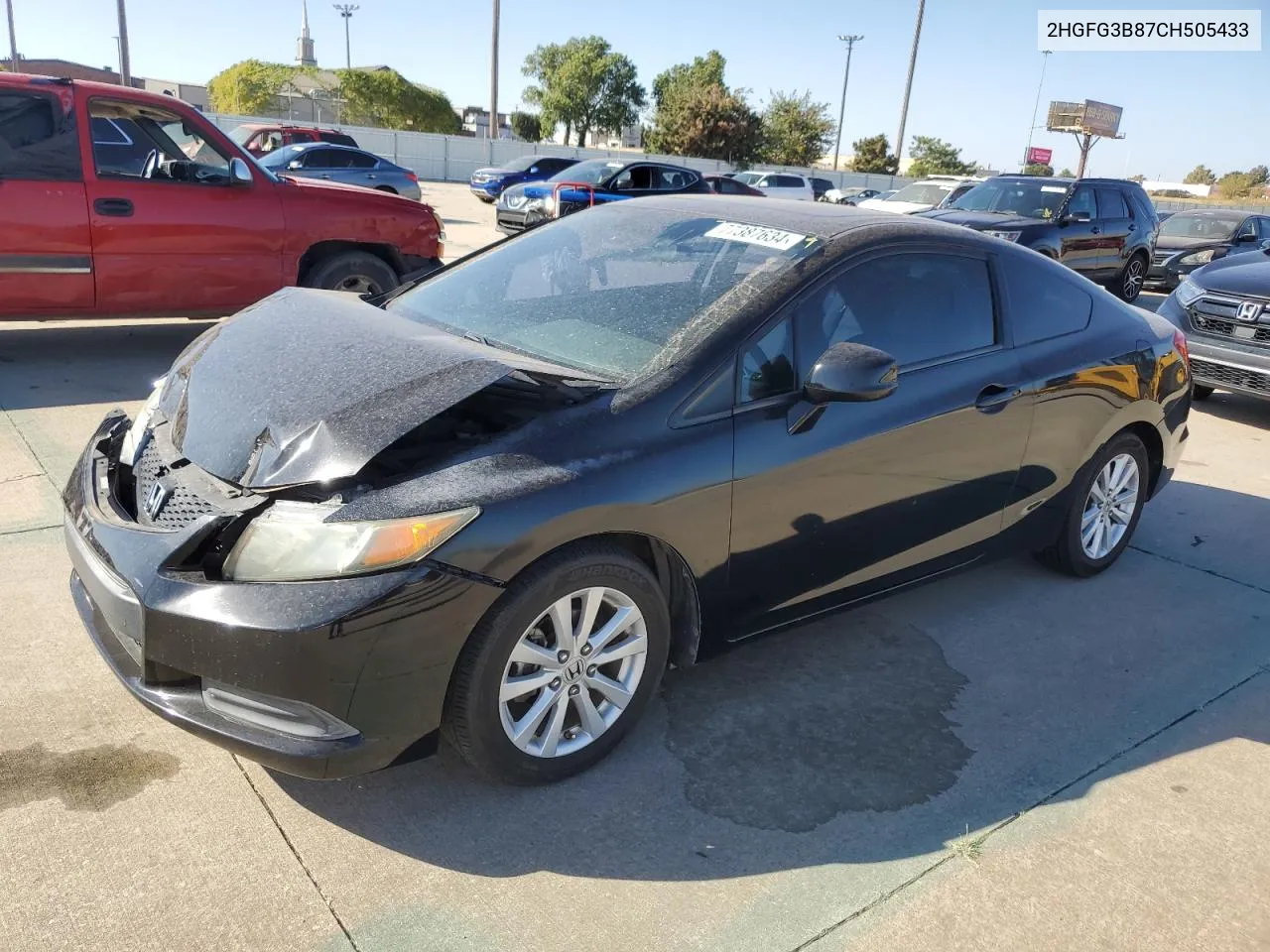 2012 Honda Civic Ex VIN: 2HGFG3B87CH505433 Lot: 77387634