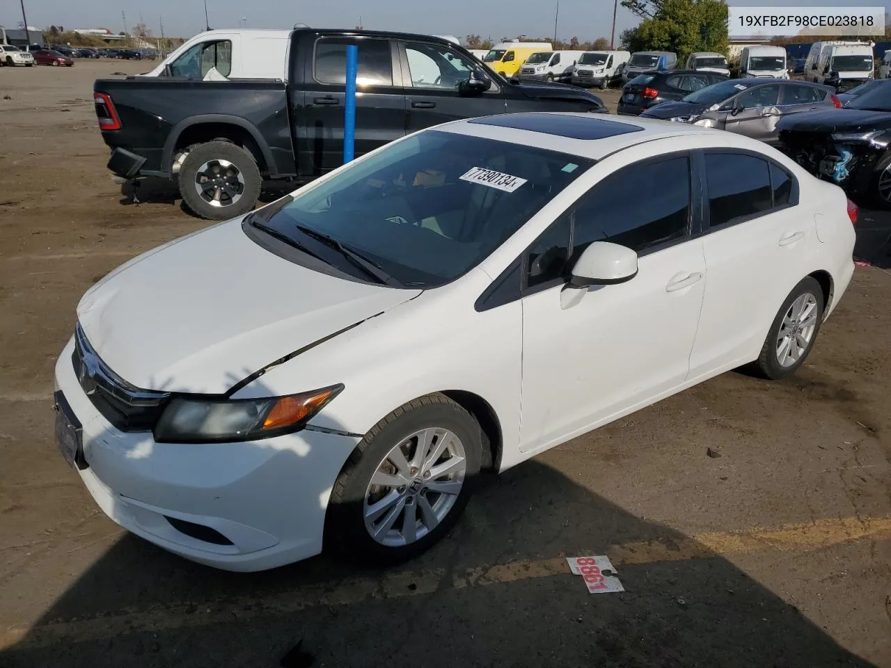 2012 Honda Civic Exl VIN: 19XFB2F98CE023818 Lot: 77390134