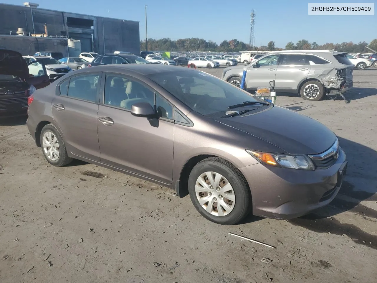 2012 Honda Civic Lx VIN: 2HGFB2F57CH509409 Lot: 77837334