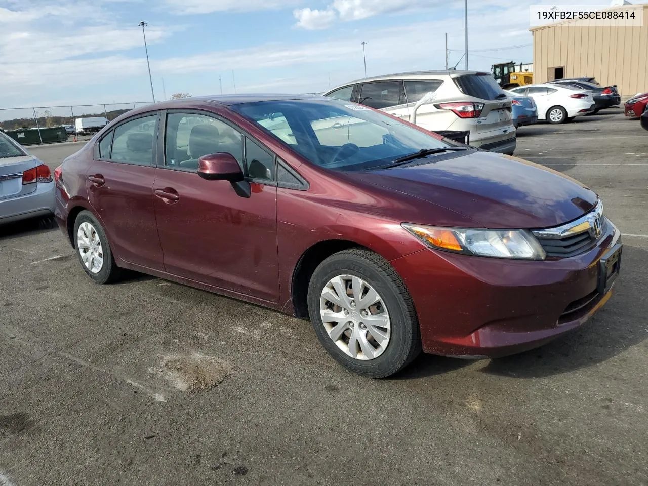 2012 Honda Civic Lx VIN: 19XFB2F55CE088414 Lot: 77842414