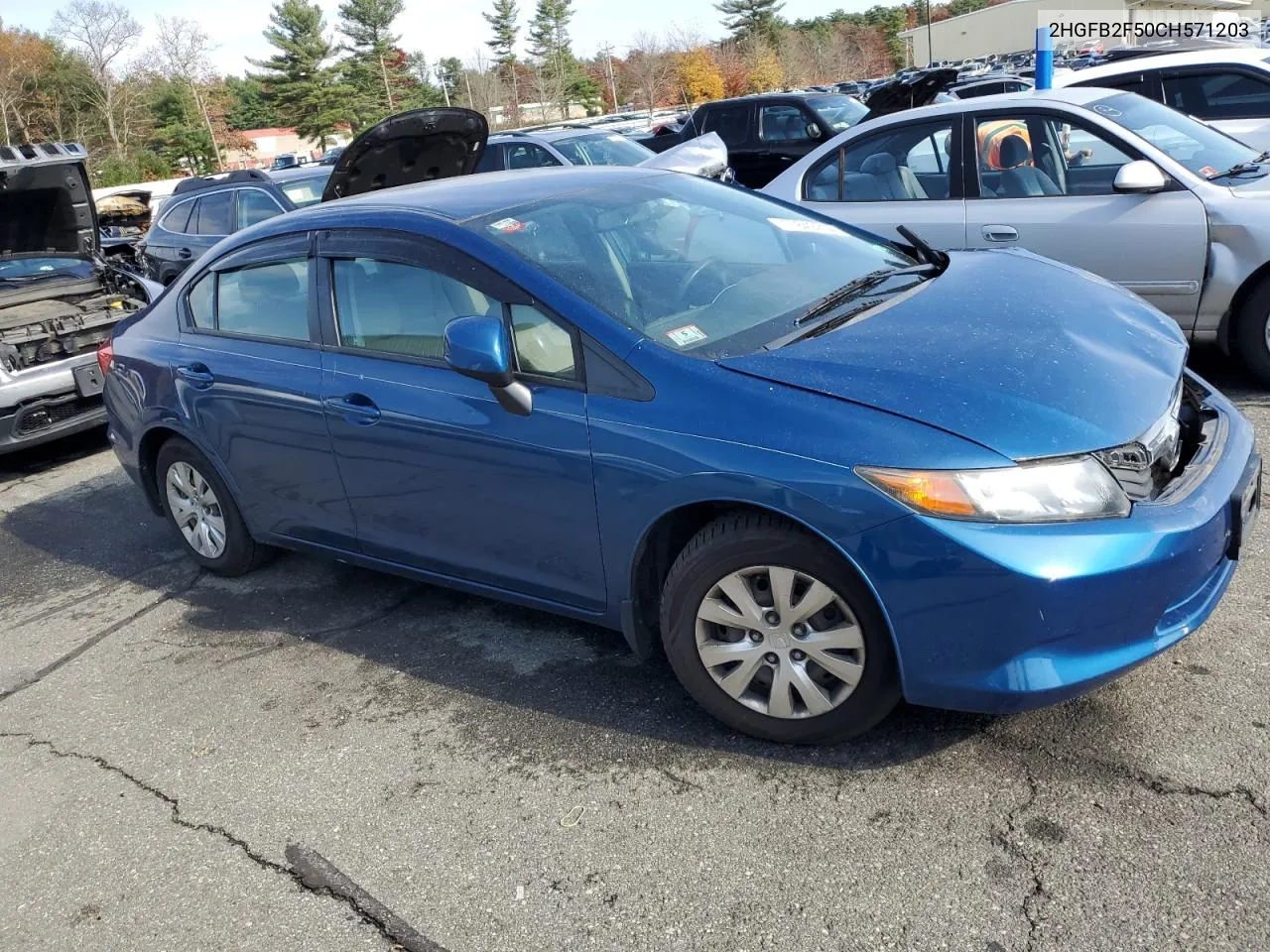 2012 Honda Civic Lx VIN: 2HGFB2F50CH571203 Lot: 77849214