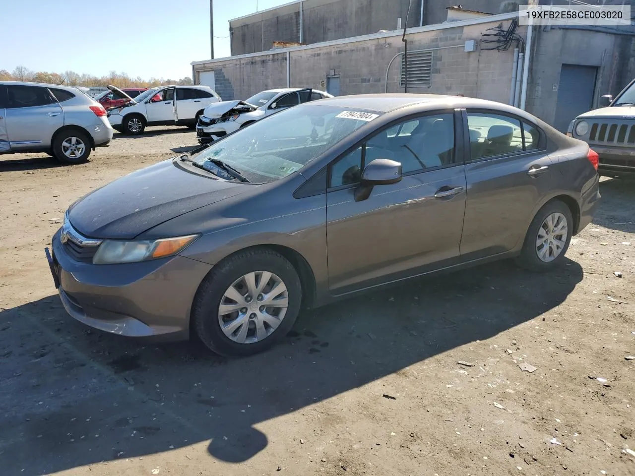 2012 Honda Civic Lx VIN: 19XFB2E58CE003020 Lot: 77947904