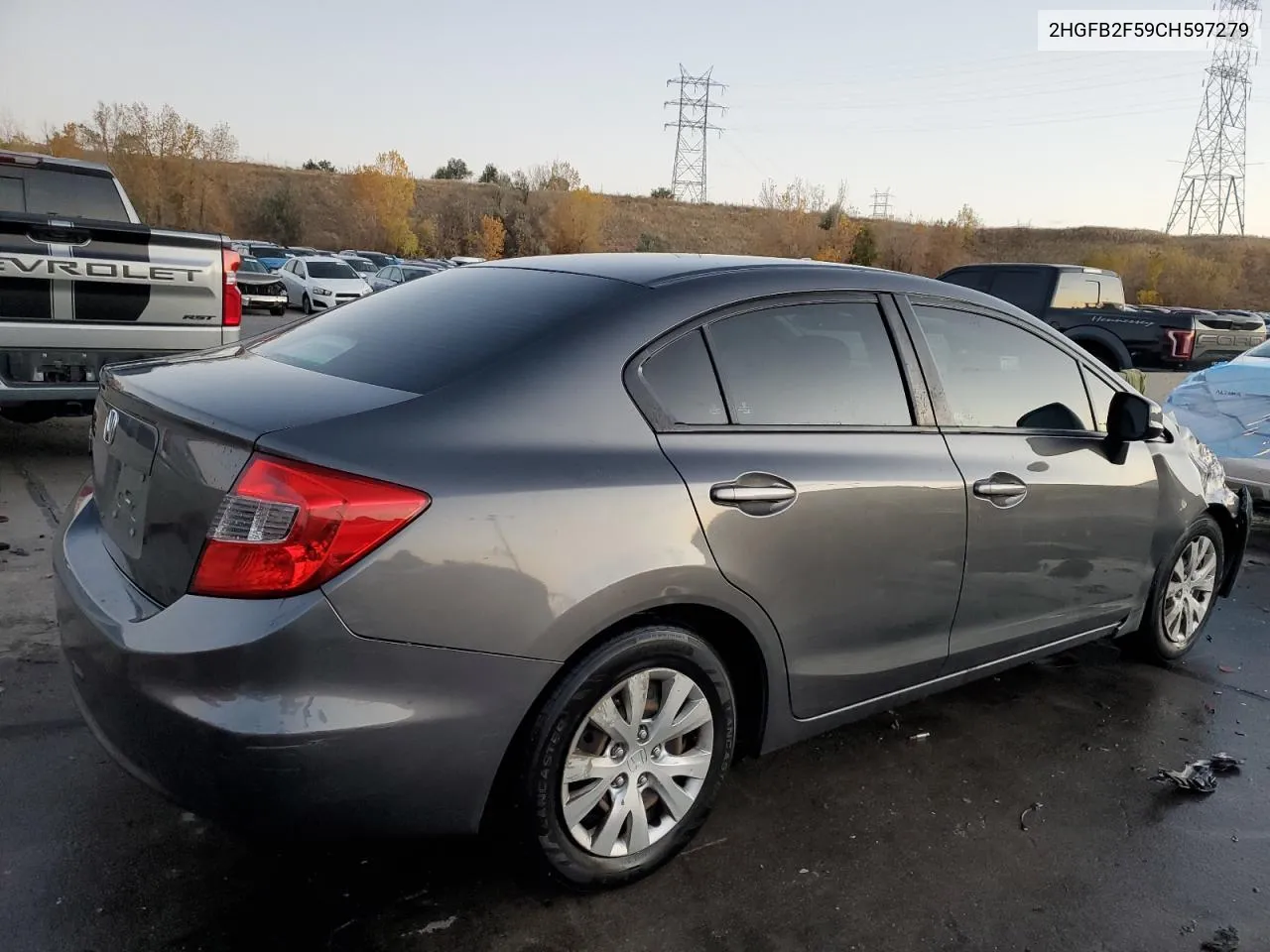 2012 Honda Civic Lx VIN: 2HGFB2F59CH597279 Lot: 77961804