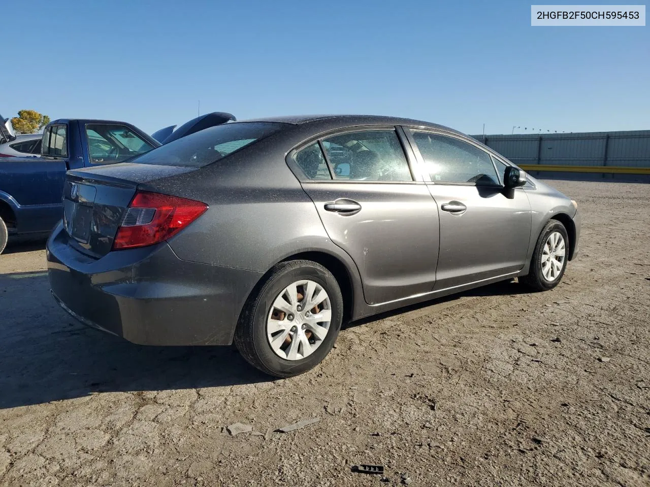 2012 Honda Civic Lx VIN: 2HGFB2F50CH595453 Lot: 78038884