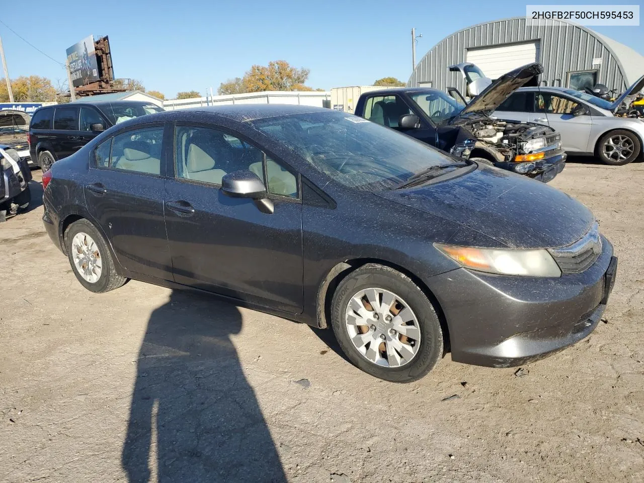 2012 Honda Civic Lx VIN: 2HGFB2F50CH595453 Lot: 78038884