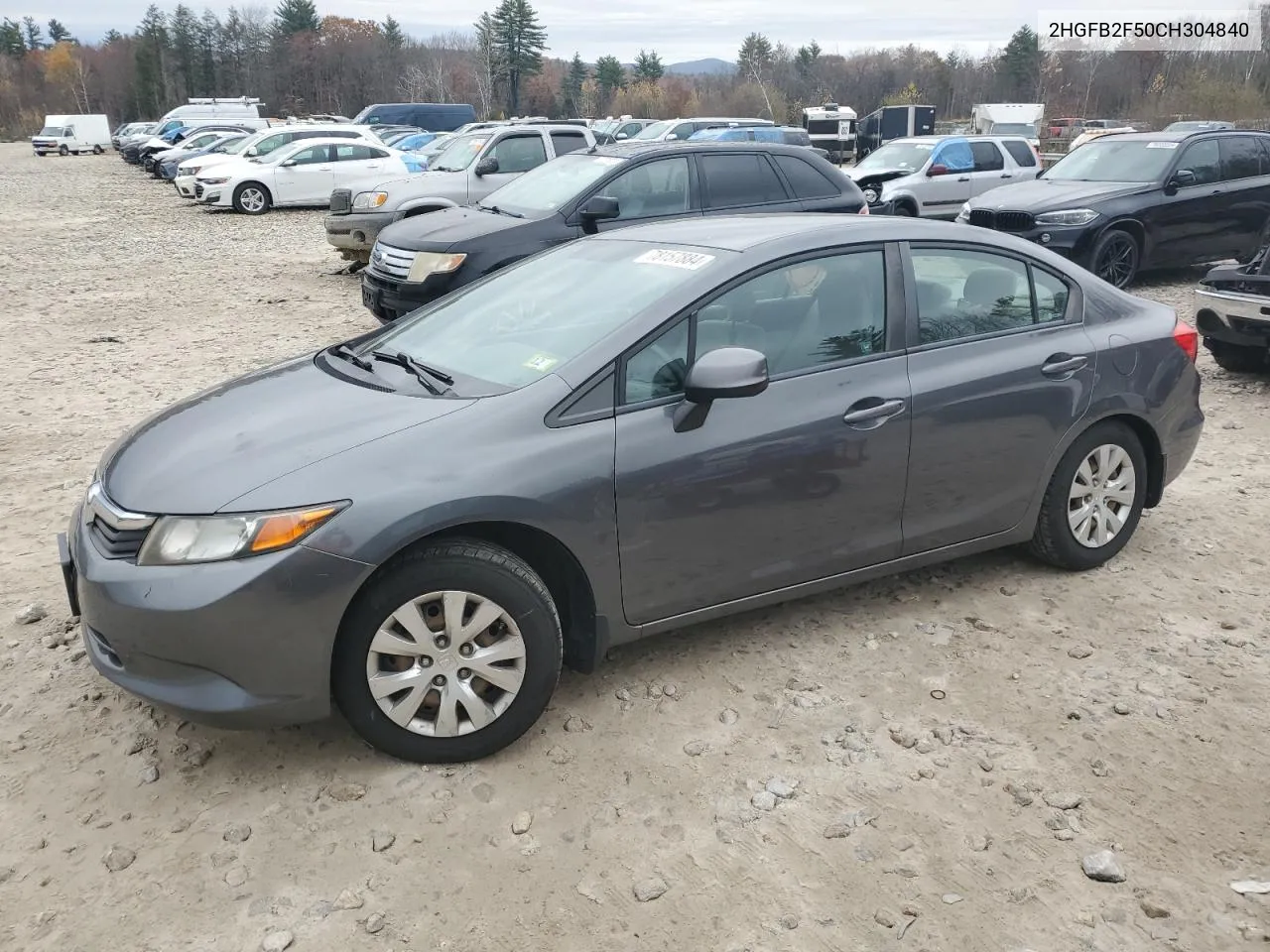 2012 Honda Civic Lx VIN: 2HGFB2F50CH304840 Lot: 78157884