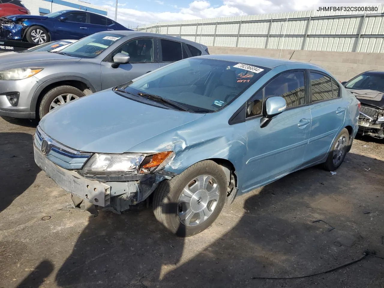 2012 Honda Civic Hybrid L VIN: JHMFB4F32CS008380 Lot: 78236694