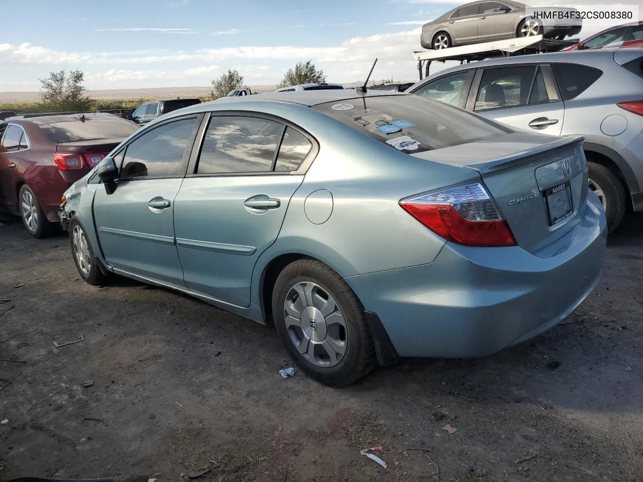 2012 Honda Civic Hybrid L VIN: JHMFB4F32CS008380 Lot: 78236694