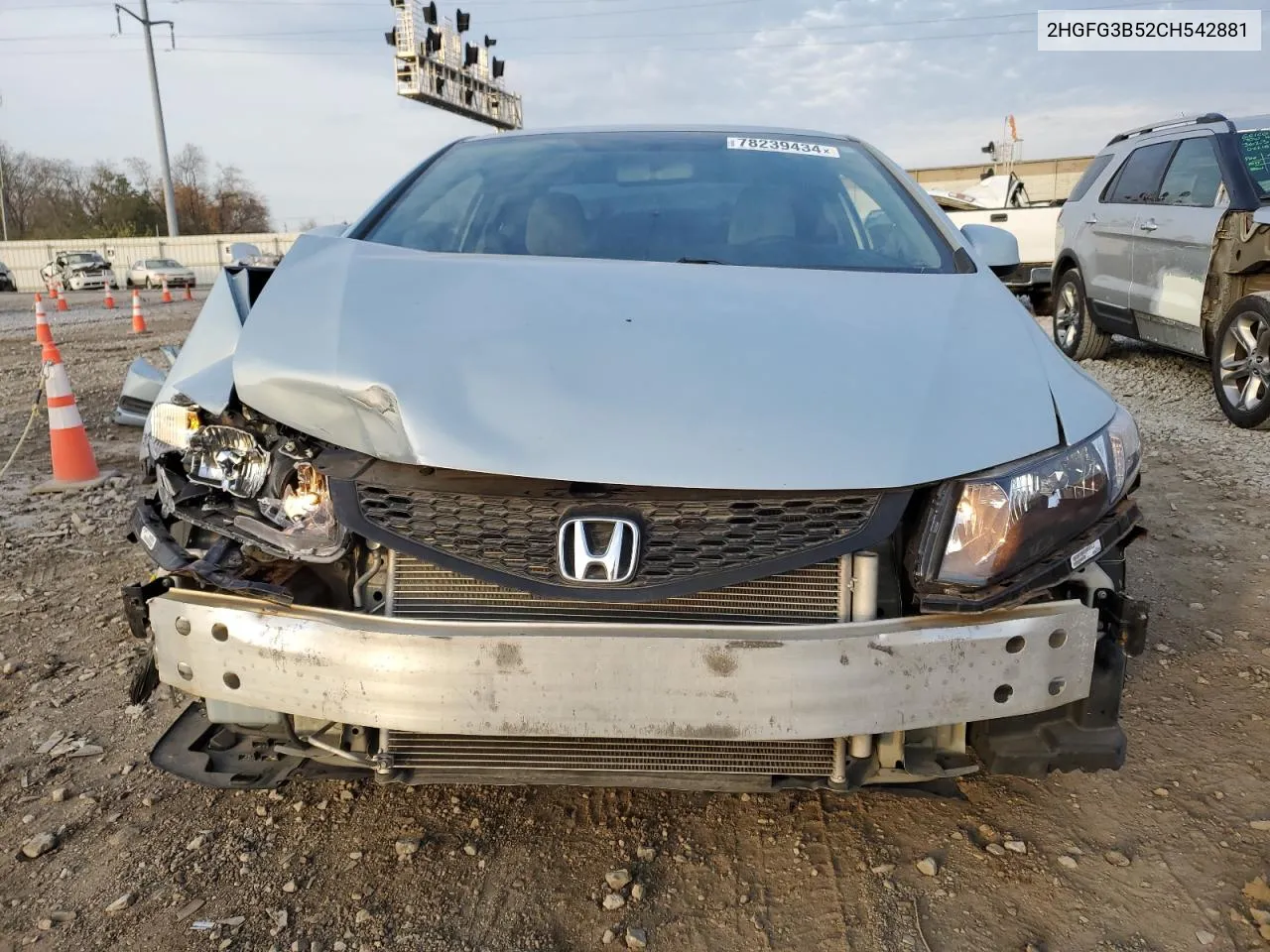 2012 Honda Civic Lx VIN: 2HGFG3B52CH542881 Lot: 78239434