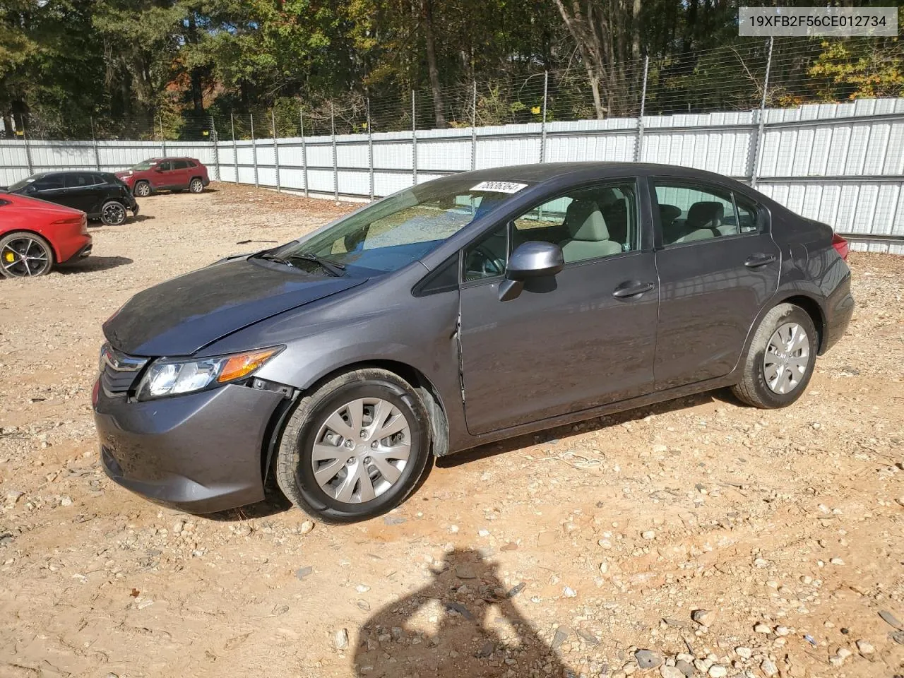 2012 Honda Civic Lx VIN: 19XFB2F56CE012734 Lot: 78836364