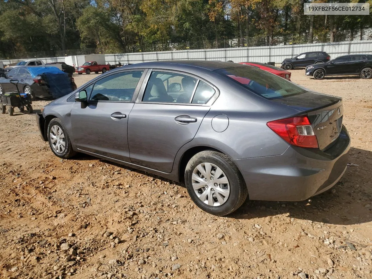 2012 Honda Civic Lx VIN: 19XFB2F56CE012734 Lot: 78836364