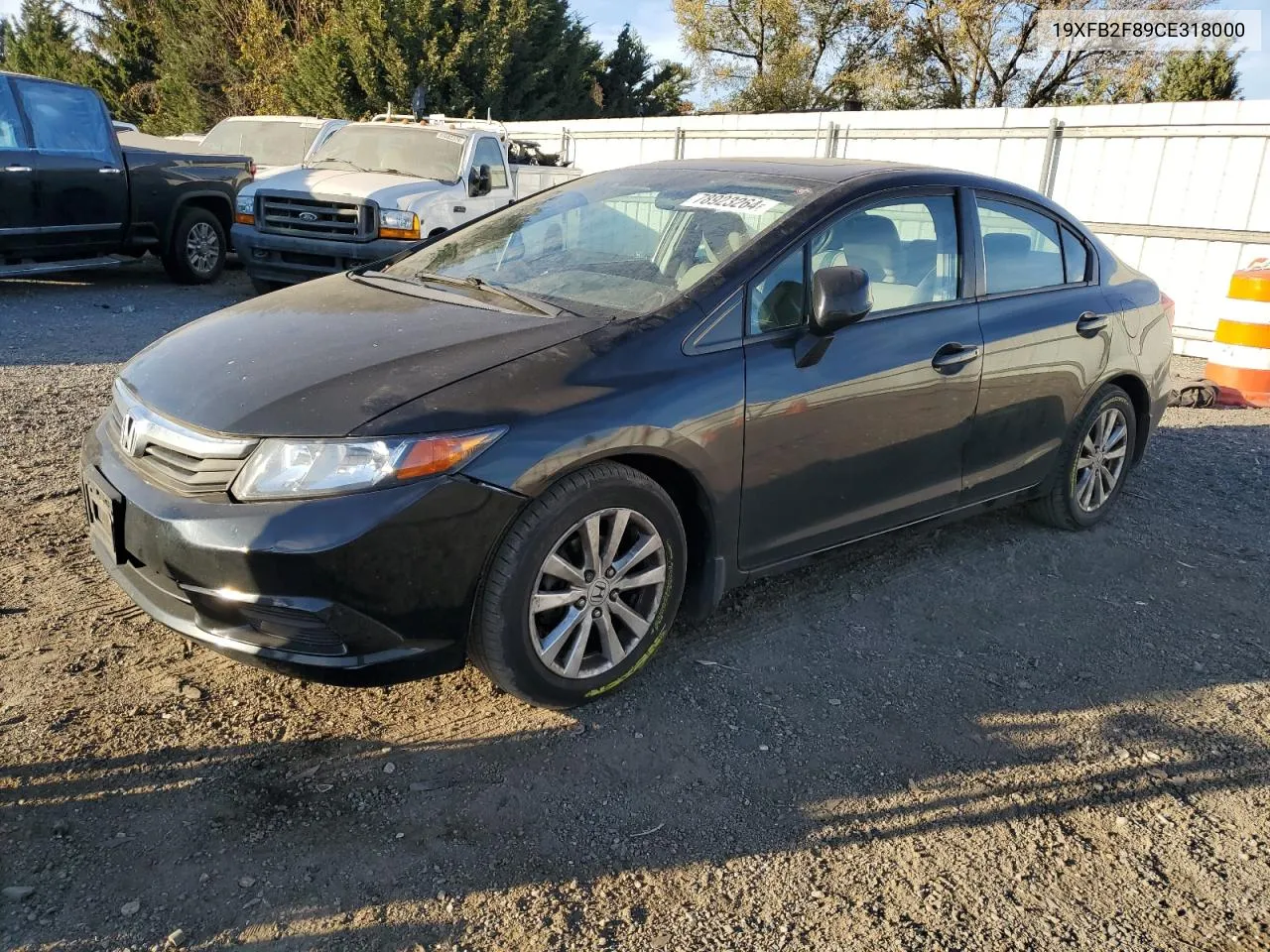 2012 Honda Civic Ex VIN: 19XFB2F89CE318000 Lot: 78923264