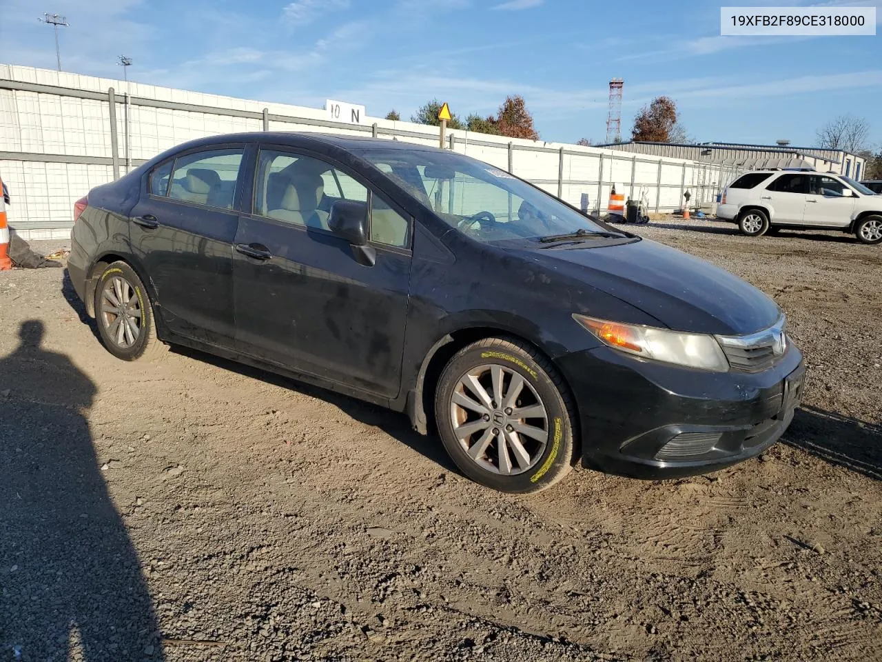 2012 Honda Civic Ex VIN: 19XFB2F89CE318000 Lot: 78923264