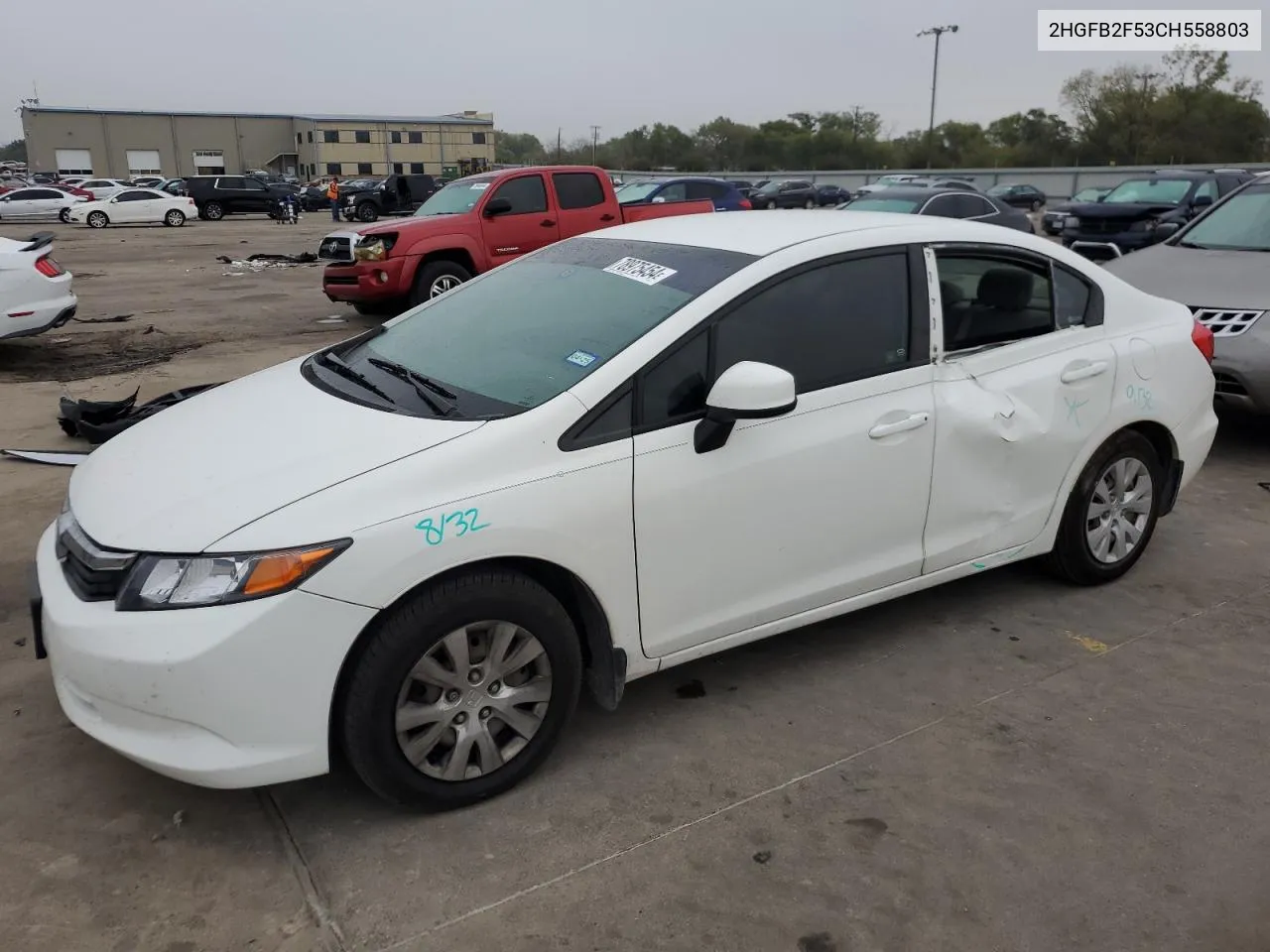 2012 Honda Civic Lx VIN: 2HGFB2F53CH558803 Lot: 78975454