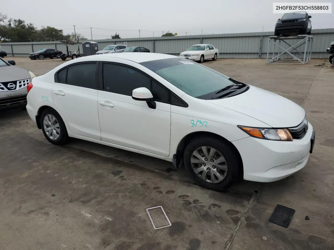 2012 Honda Civic Lx VIN: 2HGFB2F53CH558803 Lot: 78975454