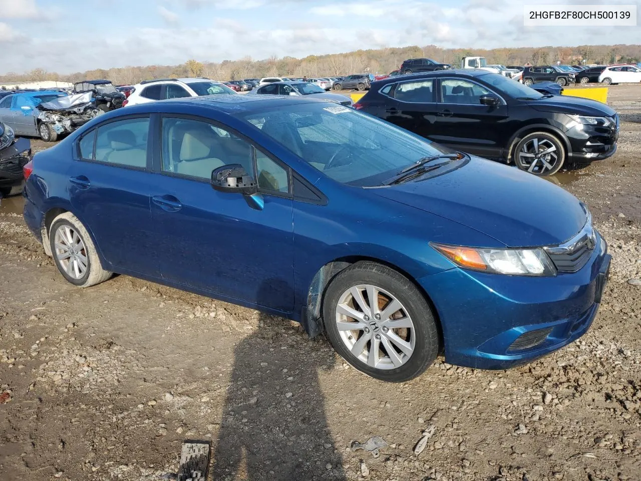 2012 Honda Civic Ex VIN: 2HGFB2F80CH500139 Lot: 79183544