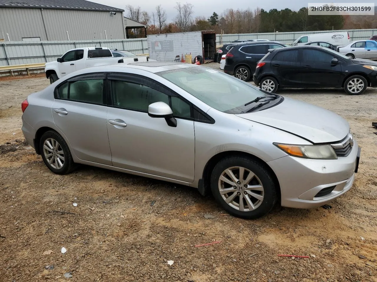 2012 Honda Civic Ex VIN: 2HGFB2F83CH301599 Lot: 79288714