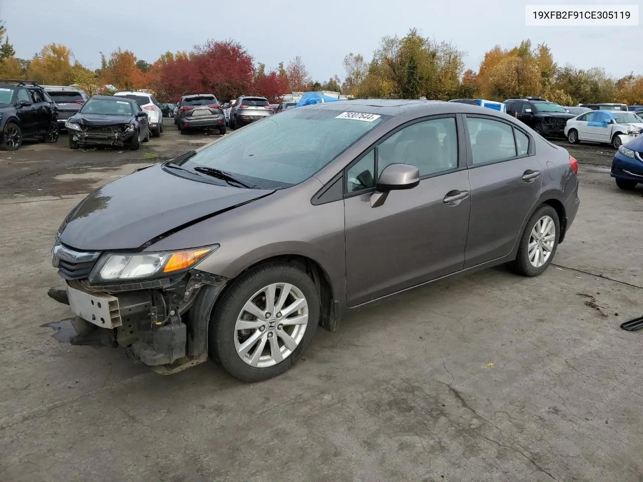 2012 Honda Civic Exl VIN: 19XFB2F91CE305119 Lot: 79307644