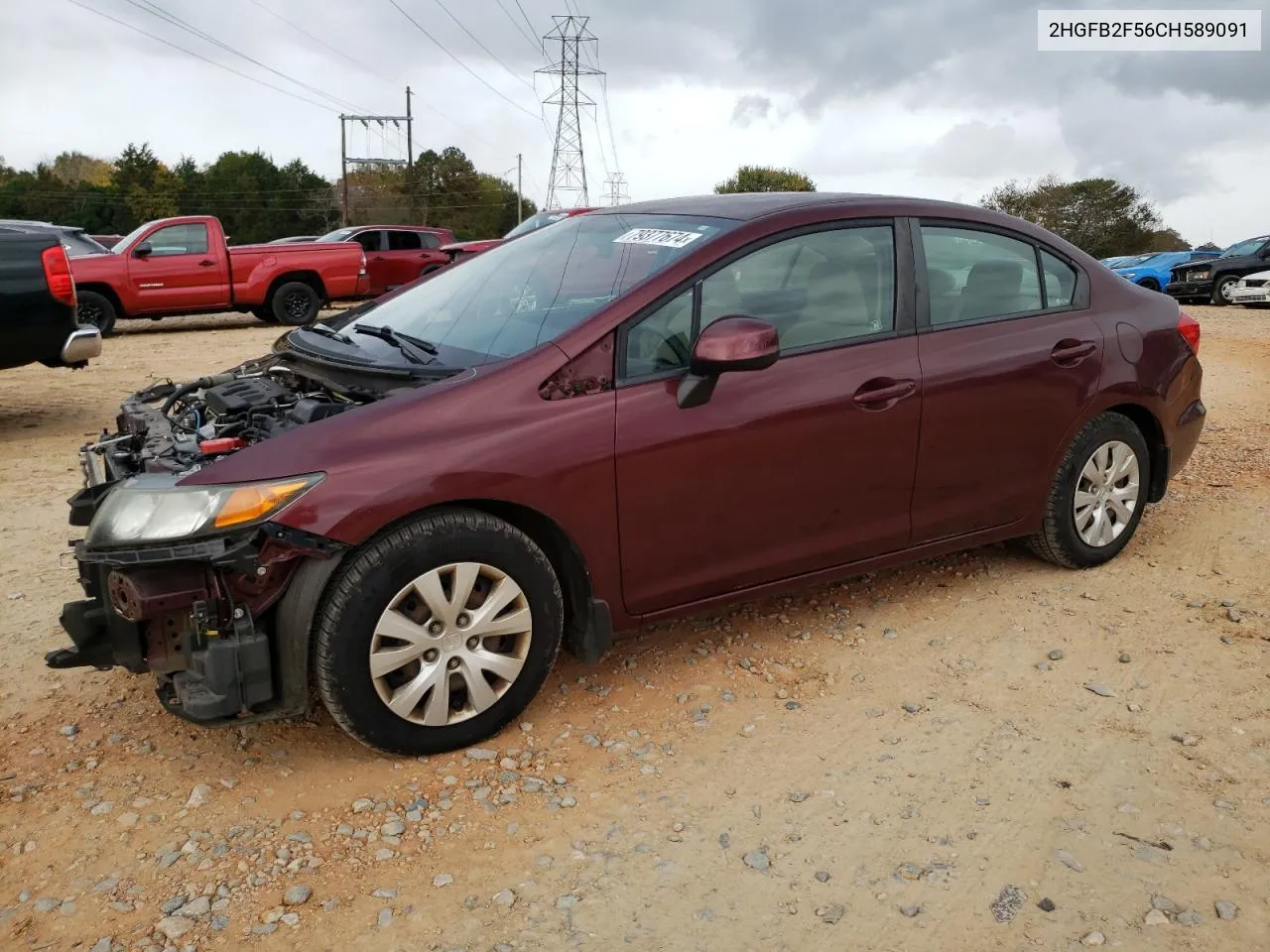 2012 Honda Civic Lx VIN: 2HGFB2F56CH589091 Lot: 79377674