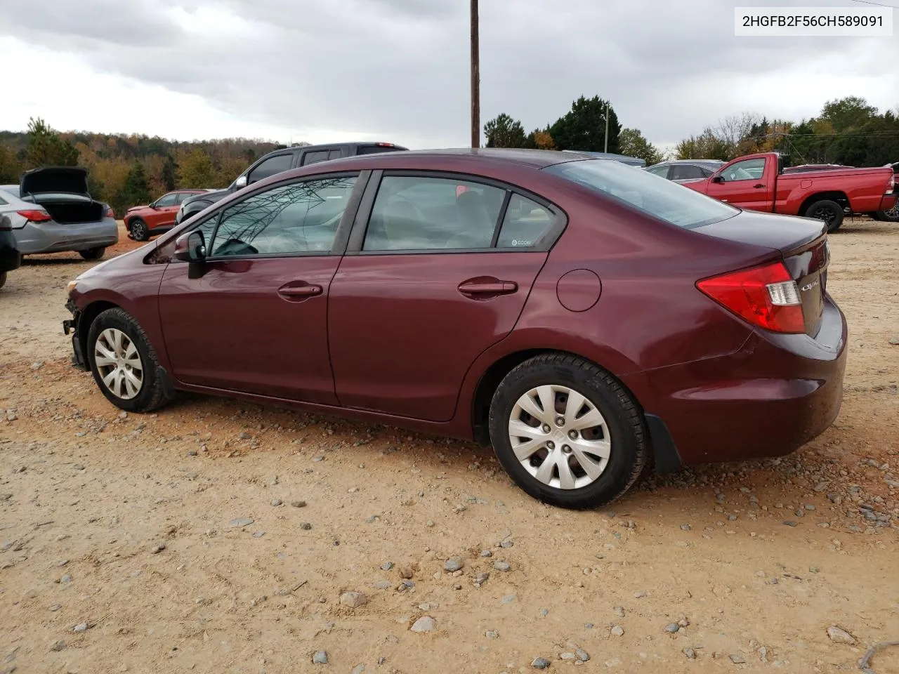 2012 Honda Civic Lx VIN: 2HGFB2F56CH589091 Lot: 79377674