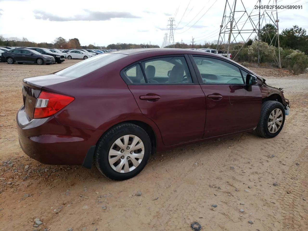 2012 Honda Civic Lx VIN: 2HGFB2F56CH589091 Lot: 79377674