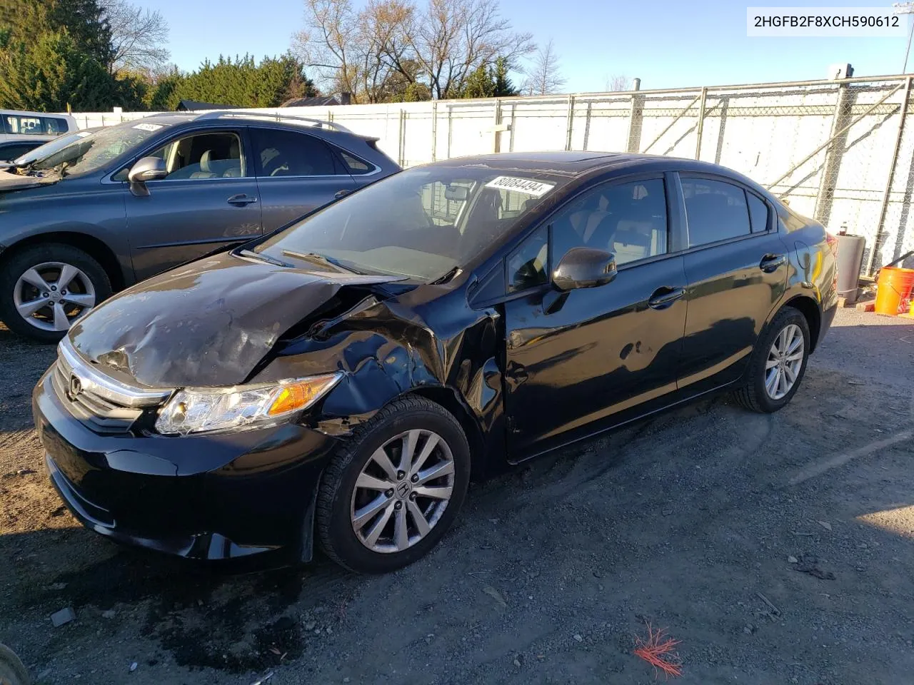 2012 Honda Civic Ex VIN: 2HGFB2F8XCH590612 Lot: 80084494