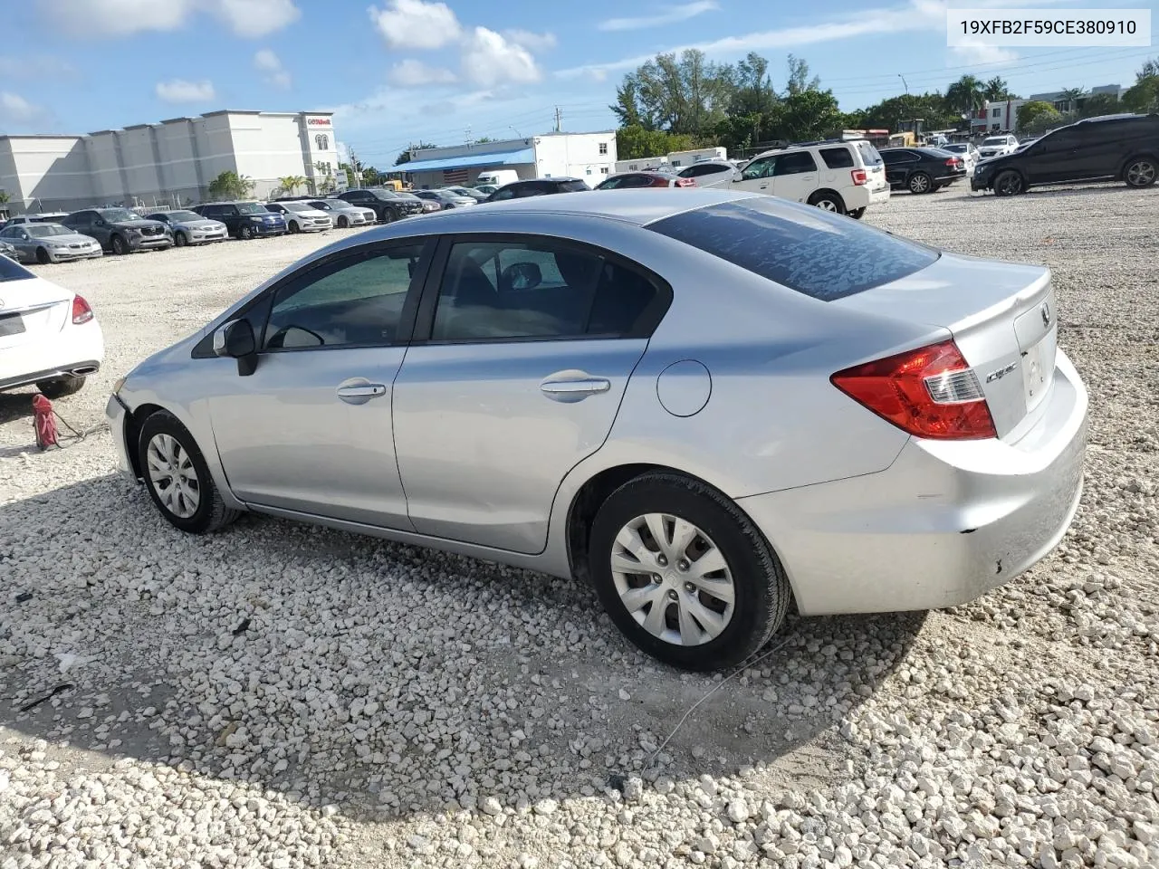 2012 Honda Civic Lx VIN: 19XFB2F59CE380910 Lot: 80133184