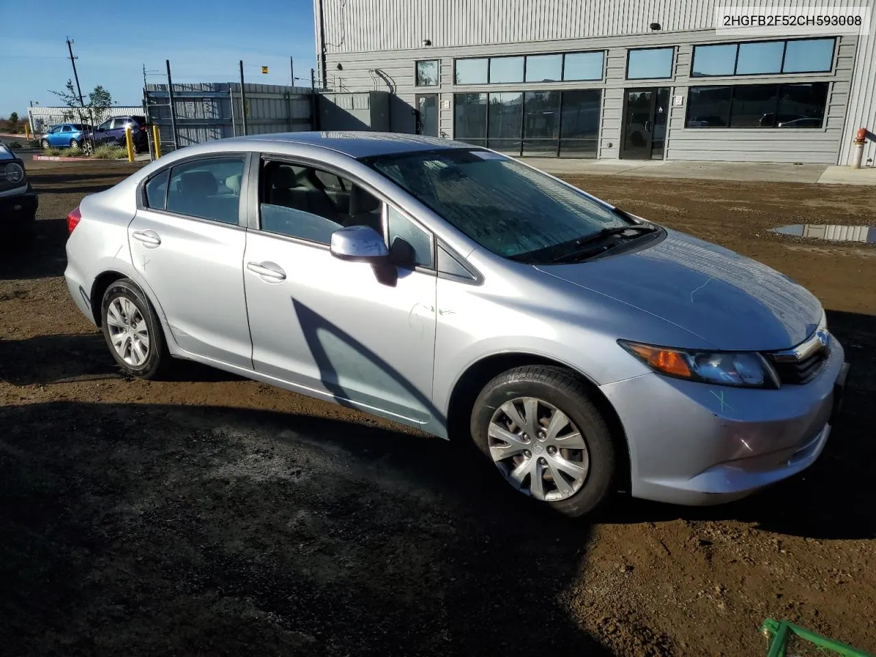 2012 Honda Civic Lx VIN: 2HGFB2F52CH593008 Lot: 80275764