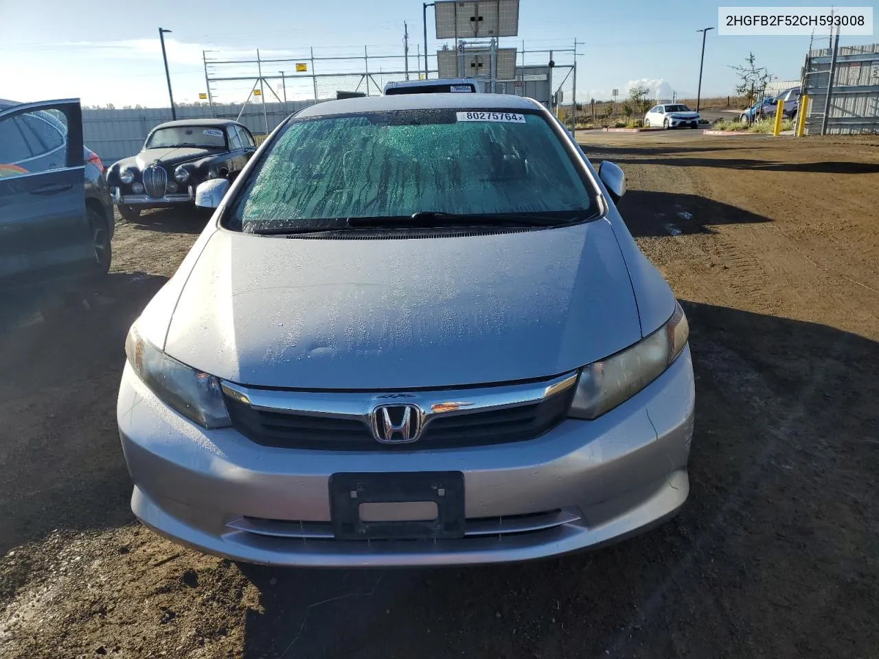 2012 Honda Civic Lx VIN: 2HGFB2F52CH593008 Lot: 80275764