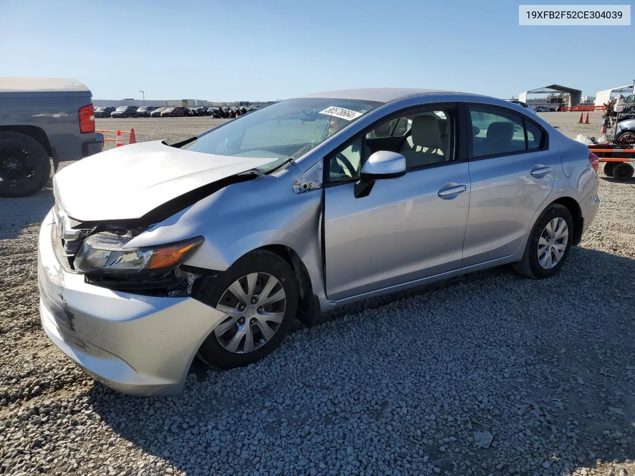 2012 Honda Civic Lx VIN: 19XFB2F52CE304039 Lot: 80578664