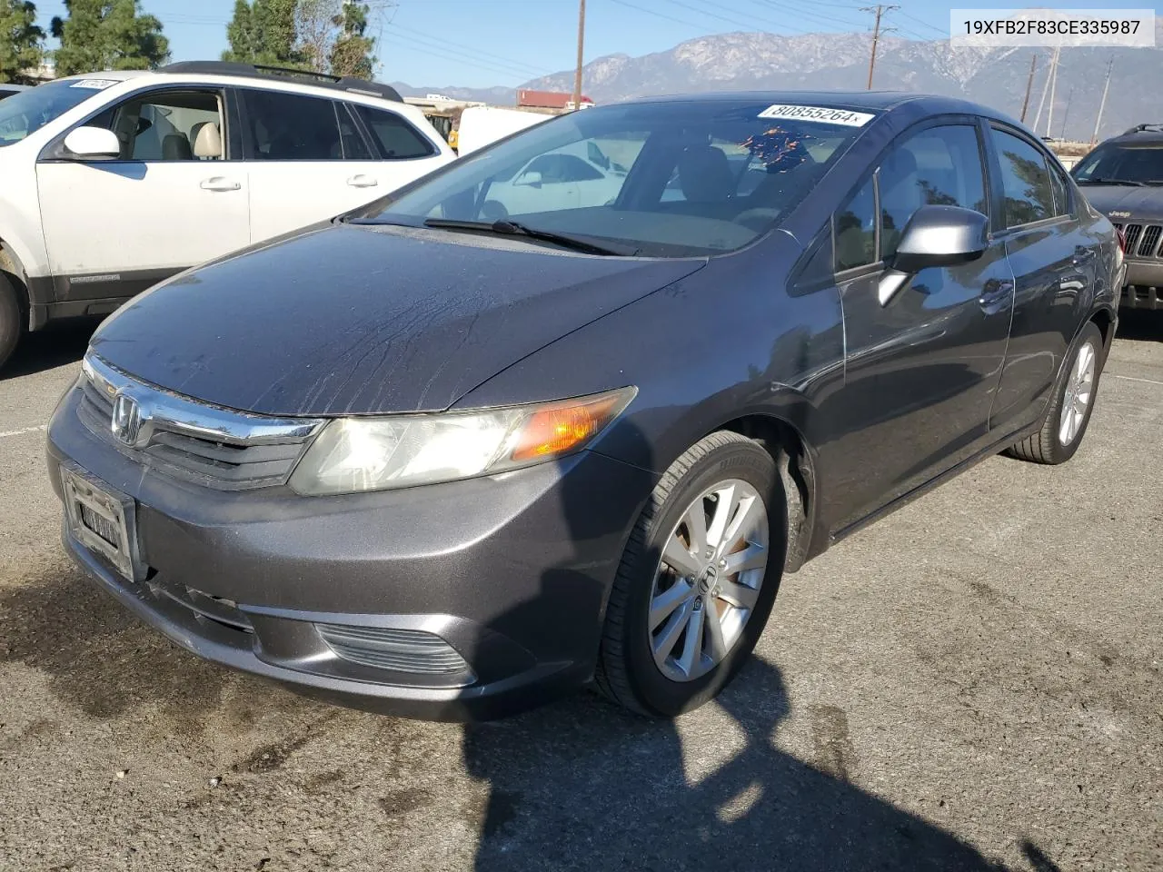 2012 Honda Civic Ex VIN: 19XFB2F83CE335987 Lot: 80855264