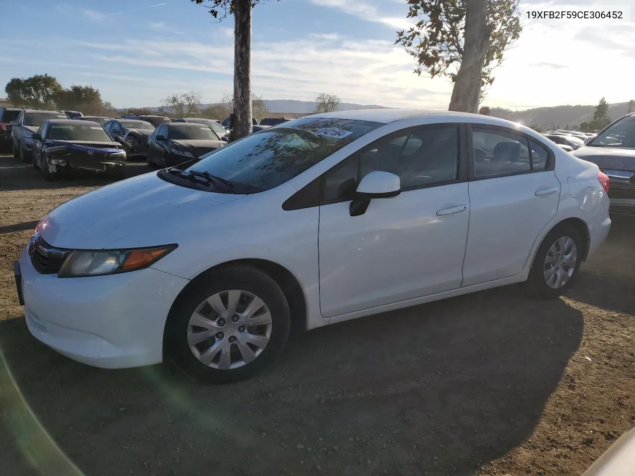 2012 Honda Civic Lx VIN: 19XFB2F59CE306452 Lot: 81421564