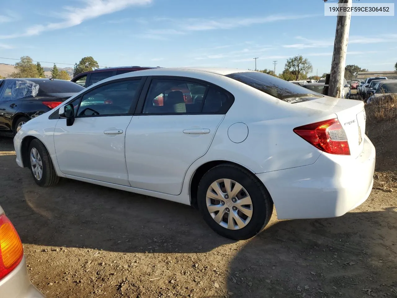 2012 Honda Civic Lx VIN: 19XFB2F59CE306452 Lot: 81421564