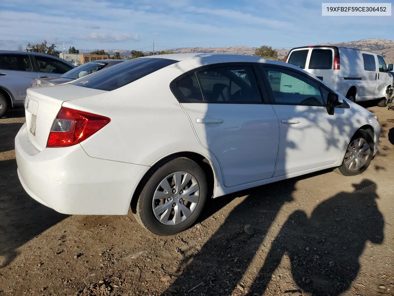 2012 Honda Civic Lx VIN: 19XFB2F59CE306452 Lot: 81421564