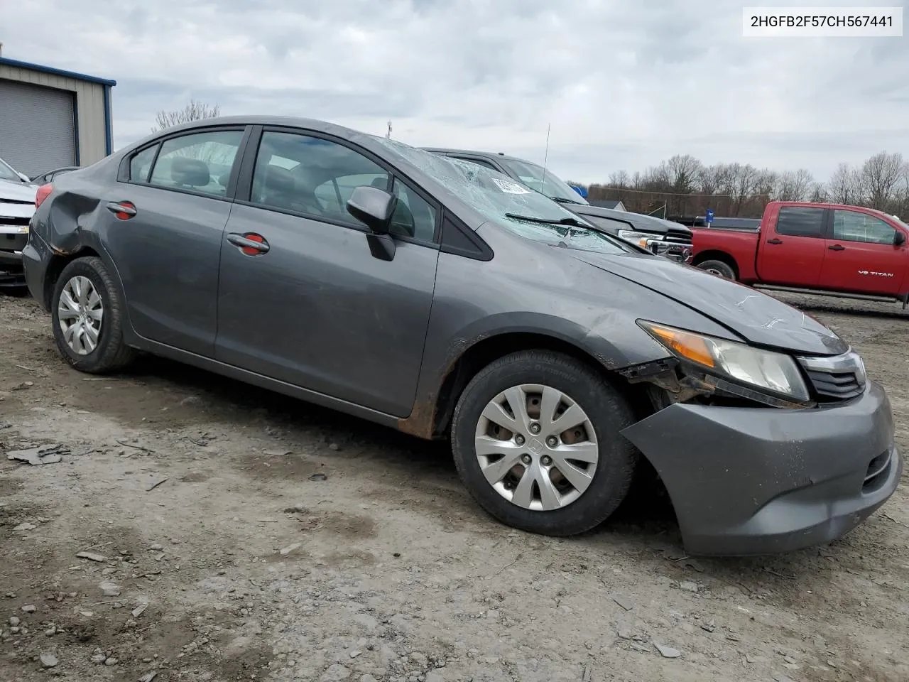 2012 Honda Civic Lx VIN: 2HGFB2F57CH567441 Lot: 82971773