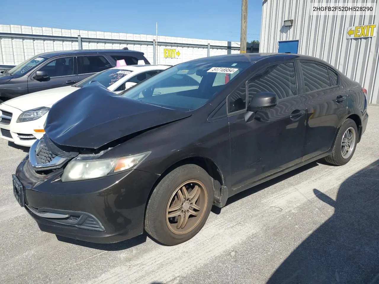 2013 Honda Civic Lx VIN: 2HGFB2F52DH528290 Lot: 51718954