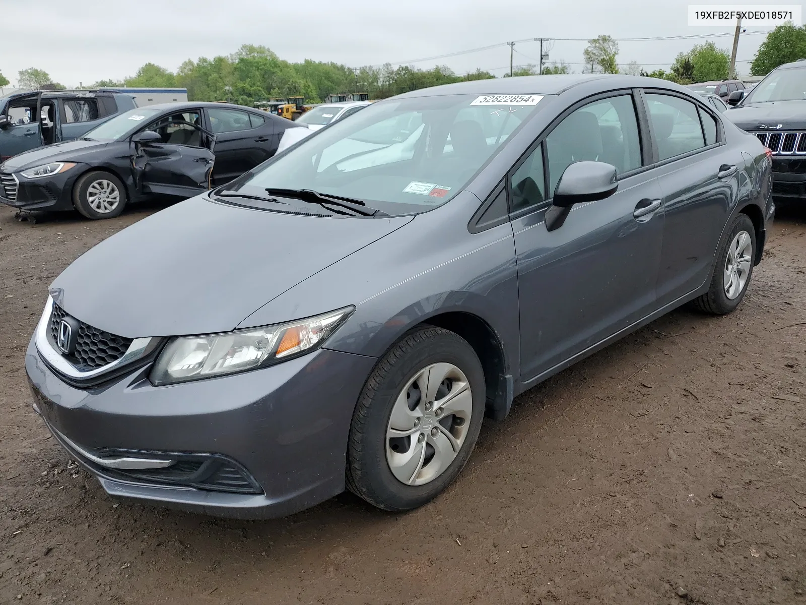 2013 Honda Civic Lx VIN: 19XFB2F5XDE018571 Lot: 52822854