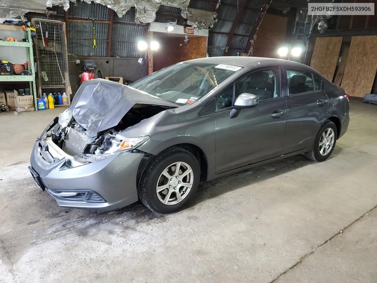 2013 Honda Civic Lx VIN: 2HGFB2F5XDH593906 Lot: 57290044