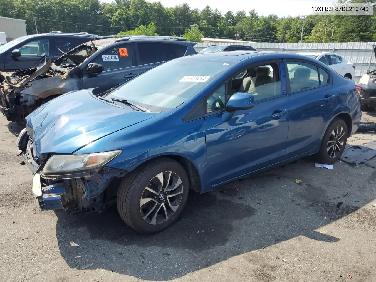 2013 Honda Civic Ex VIN: 19XFB2F87DE210749 Lot: 59853464