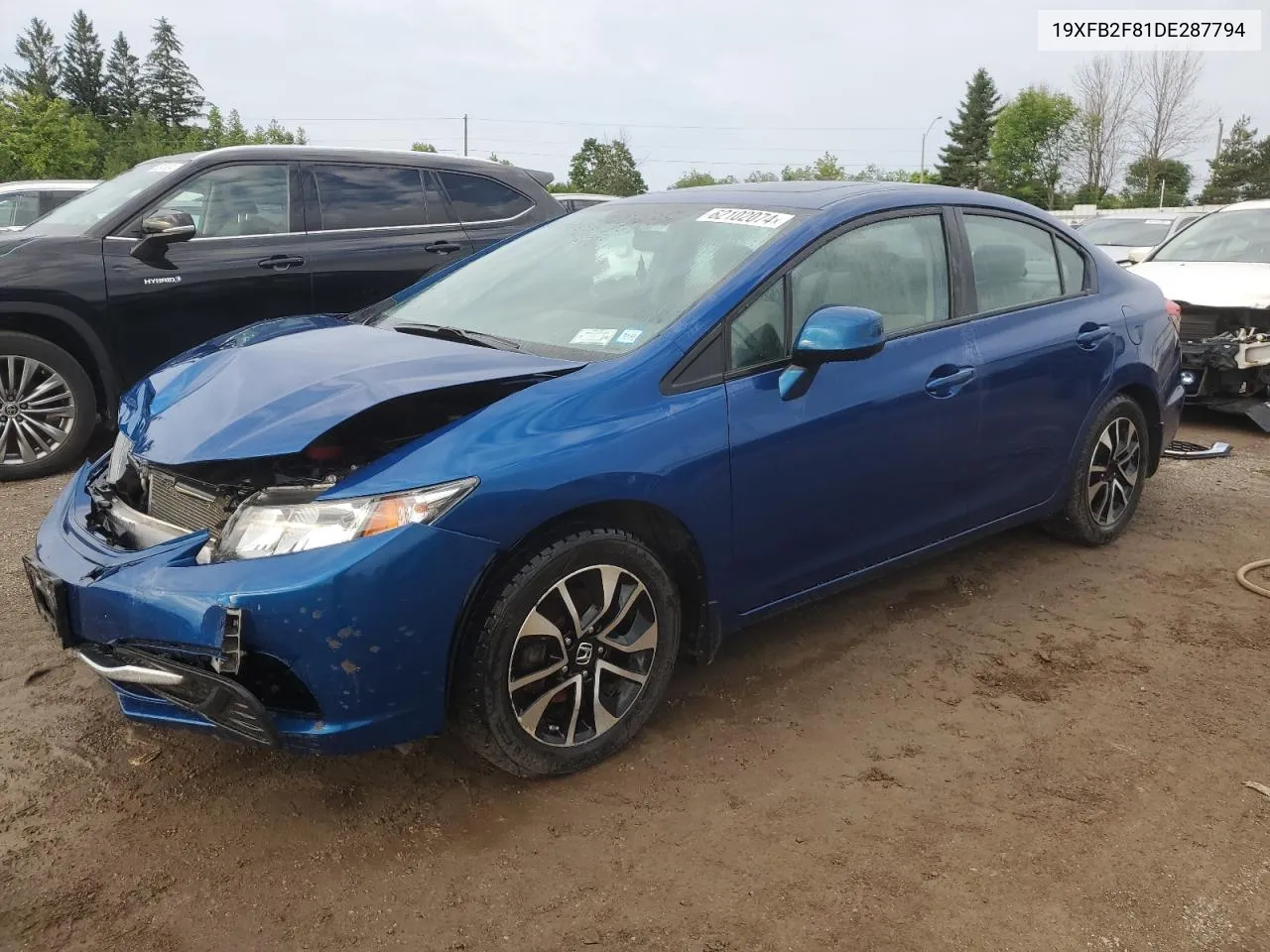 2013 Honda Civic Ex VIN: 19XFB2F81DE287794 Lot: 62102074