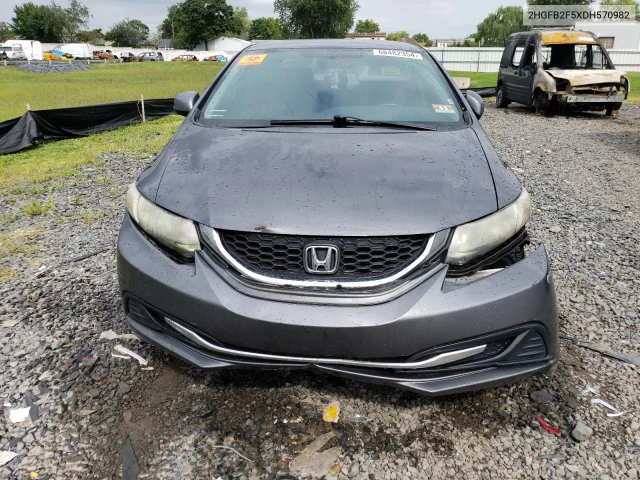 2013 Honda Civic Lx VIN: 2HGFB2F5XDH570982 Lot: 68482354