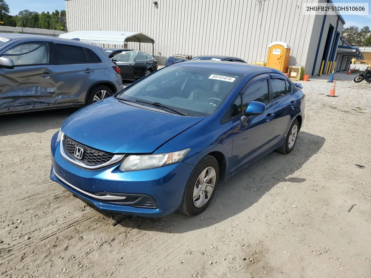 2013 Honda Civic Lx VIN: 2HGFB2F51DH510606 Lot: 69741474