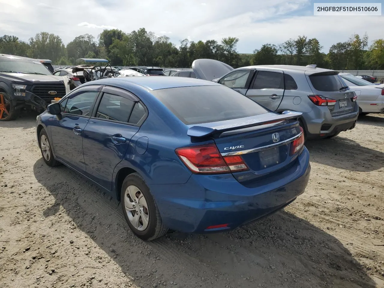 2013 Honda Civic Lx VIN: 2HGFB2F51DH510606 Lot: 69741474